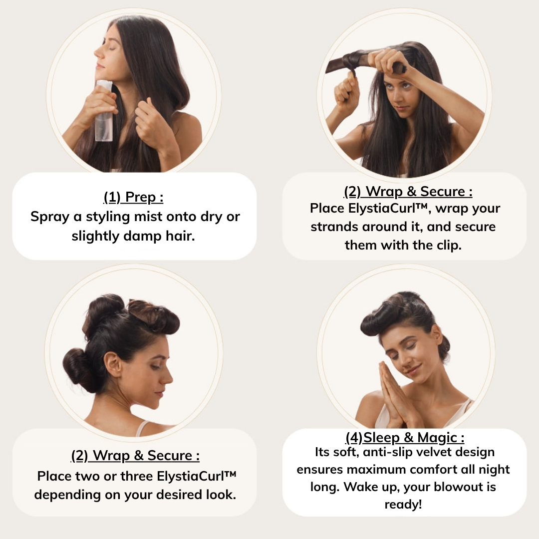 ElystiaCurl™ Premium Set – Heatless curls and a perfect blowout from the moment you wake up!