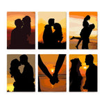 Coffret de 6 peintures par numéro “Sunset Couple”