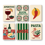 Coffret de 6 peintures par numéro “Buon Appetito”