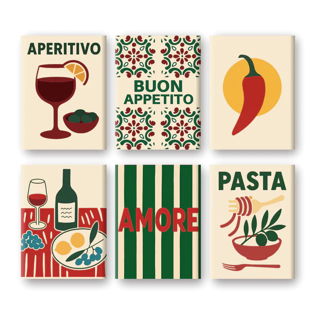 Coffret de 6 peintures par numéro “Buon Appetito”
