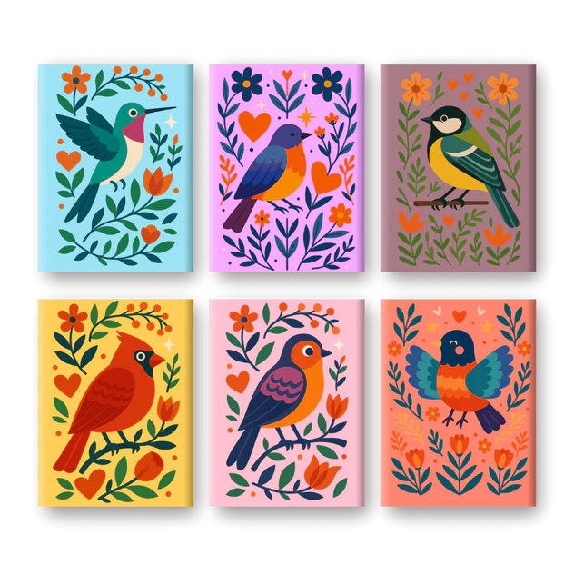 Coffret de 6 peintures par numéro “Piou-piou"