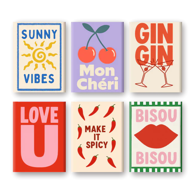 Coffret de 6 peintures par numéro “Bisou-Bisou”