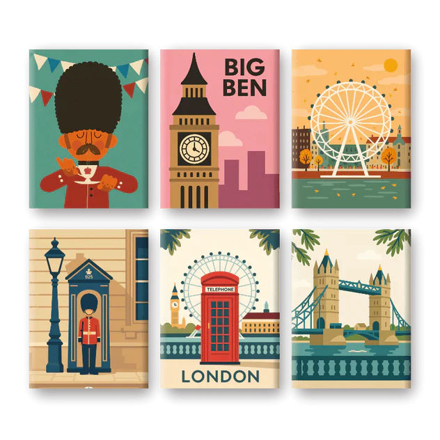 Coffret de 6 peintures par numéro “London”