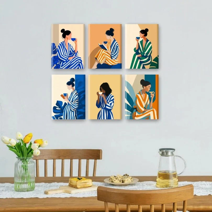 Coffret de 6 peintures par numéro “Chilling Vibes”