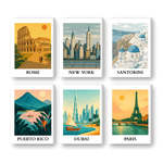 Coffret de 6 peintures par numéro “Capitales”