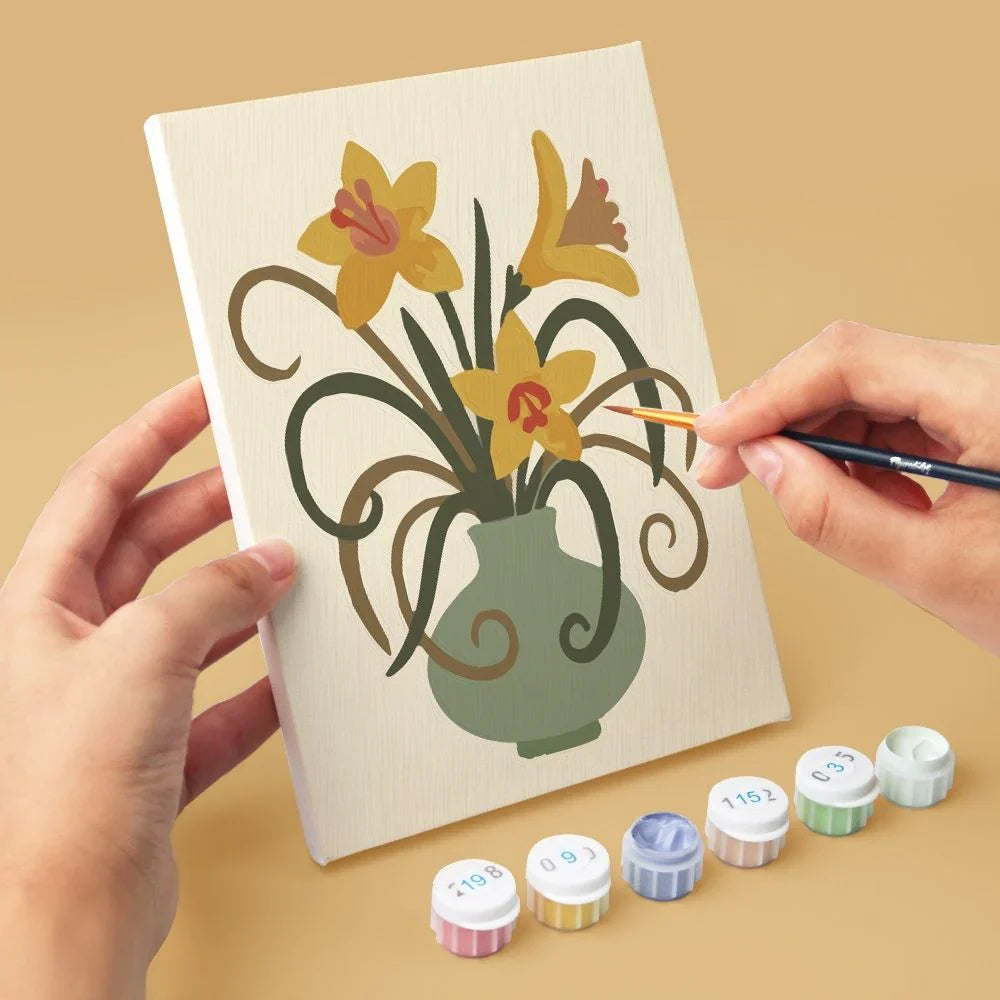 Coffret de 6 peintures par numéro “Vase & Fleurs”