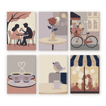 Coffret de 6 peintures par numéro “Douce Romance”