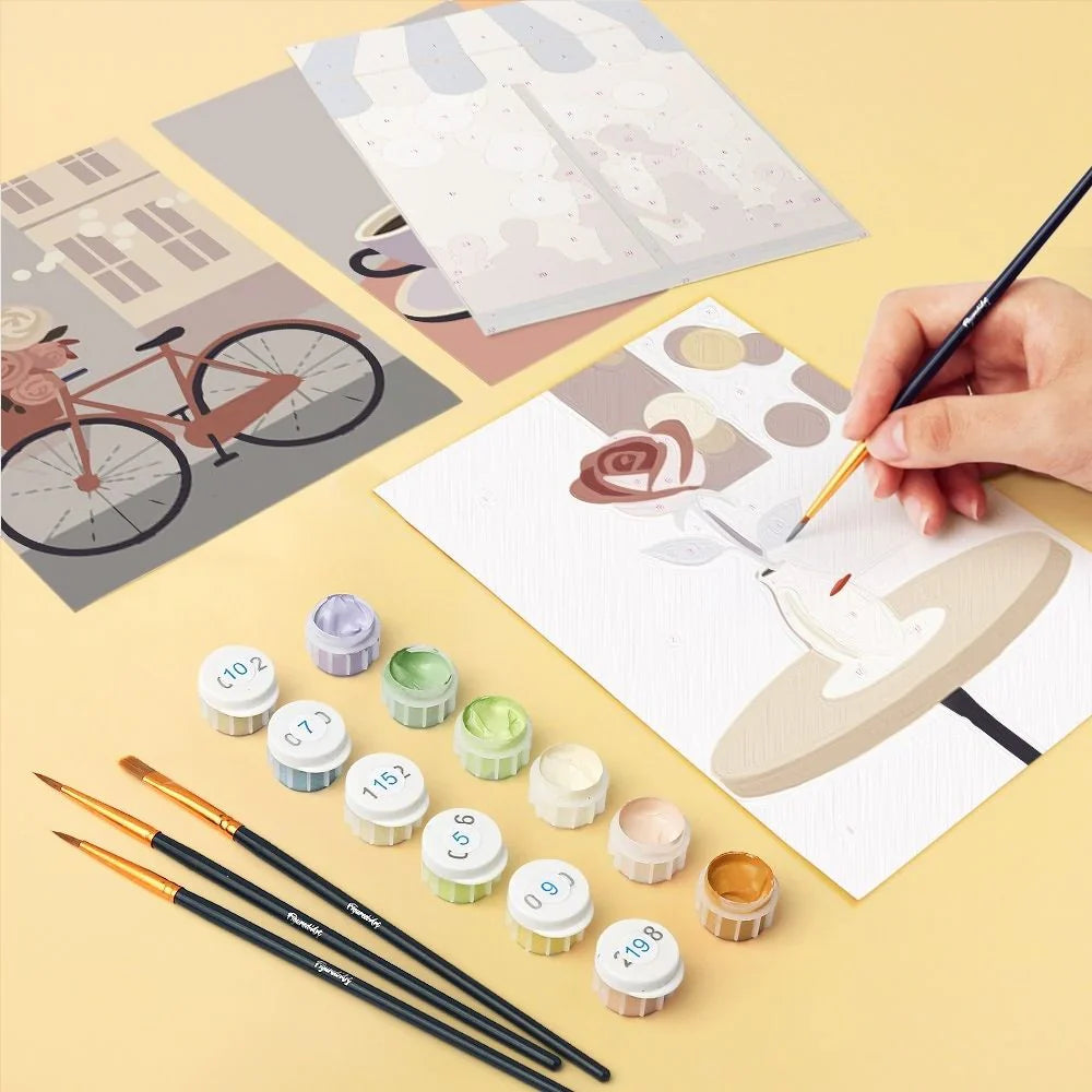 Coffret de 6 peintures par numéro “Douce Romance”