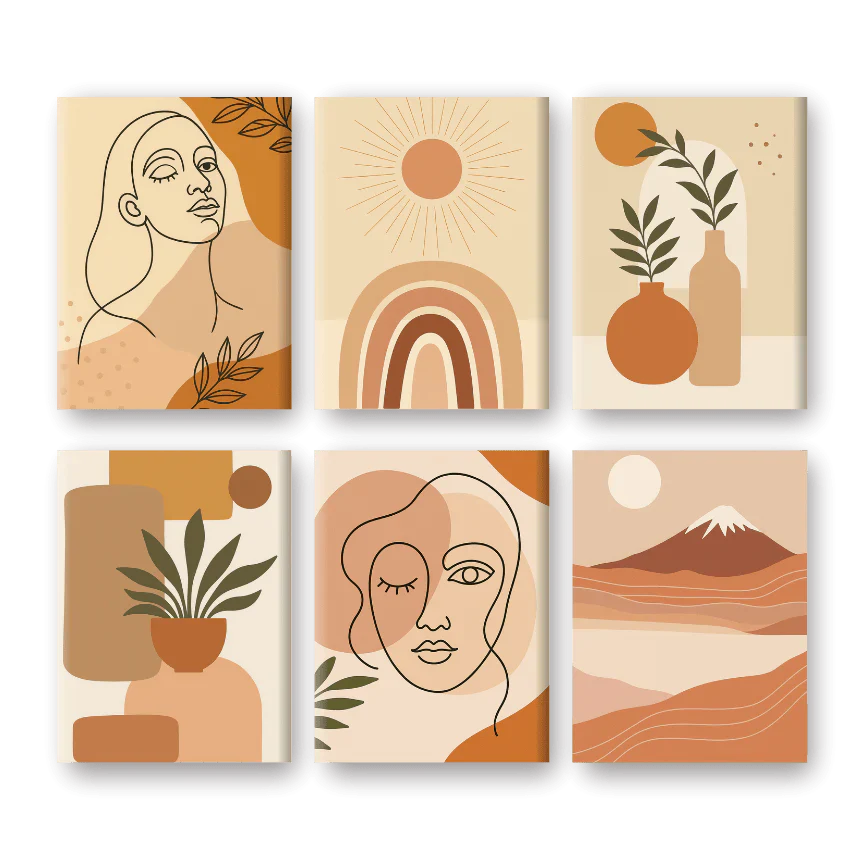 Coffret de 6 peintures par numéro “Boho Vibes”