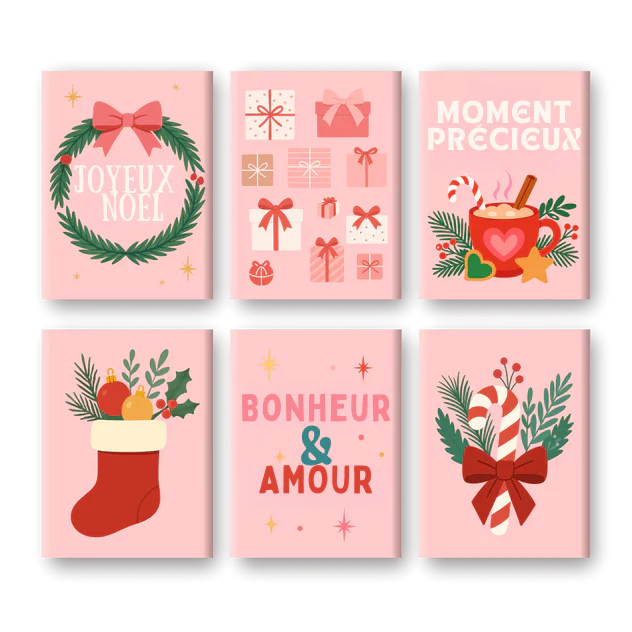 Coffret de 6 peintures par numéro “Bonheur & Amour”