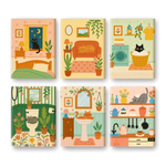 Coffret de 6 peintures par numéro “Chaton fait sa vie”