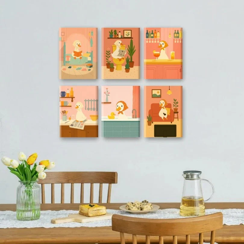 Coffret de 6 peintures par numéro “Coin-coin”