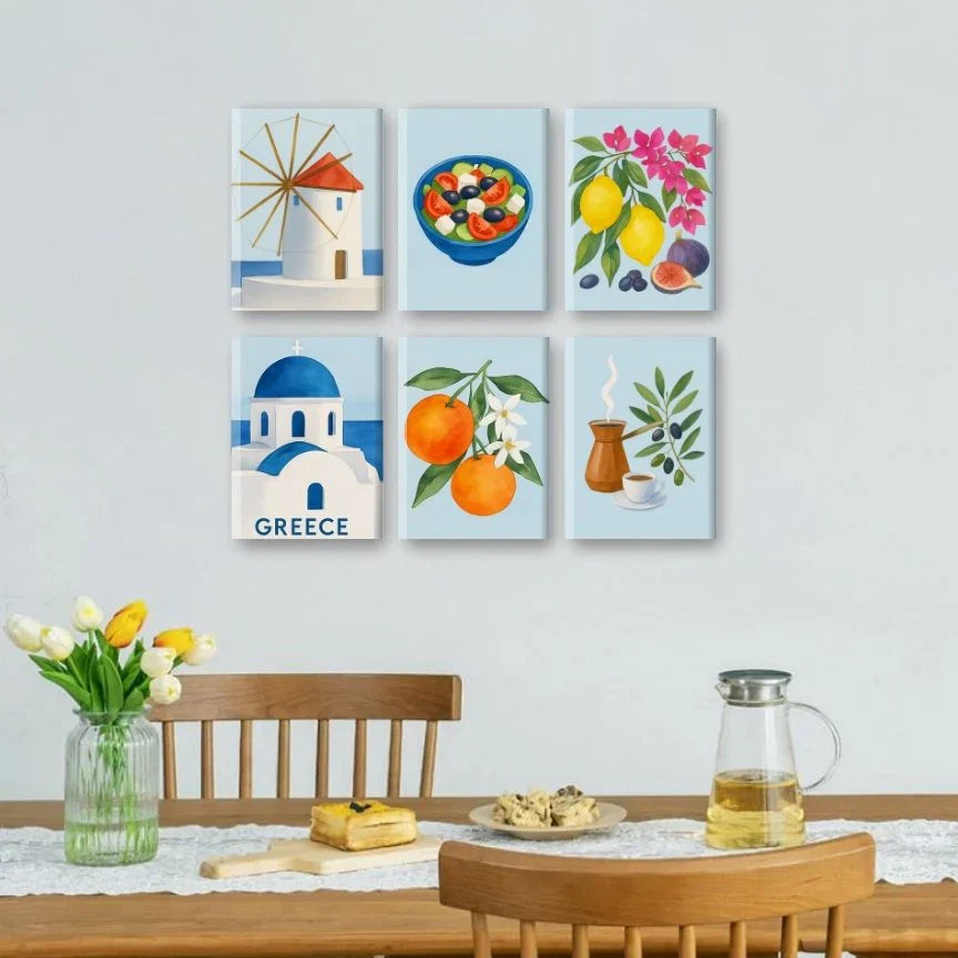 Coffret de 6 peintures par numéro “Été Grec”