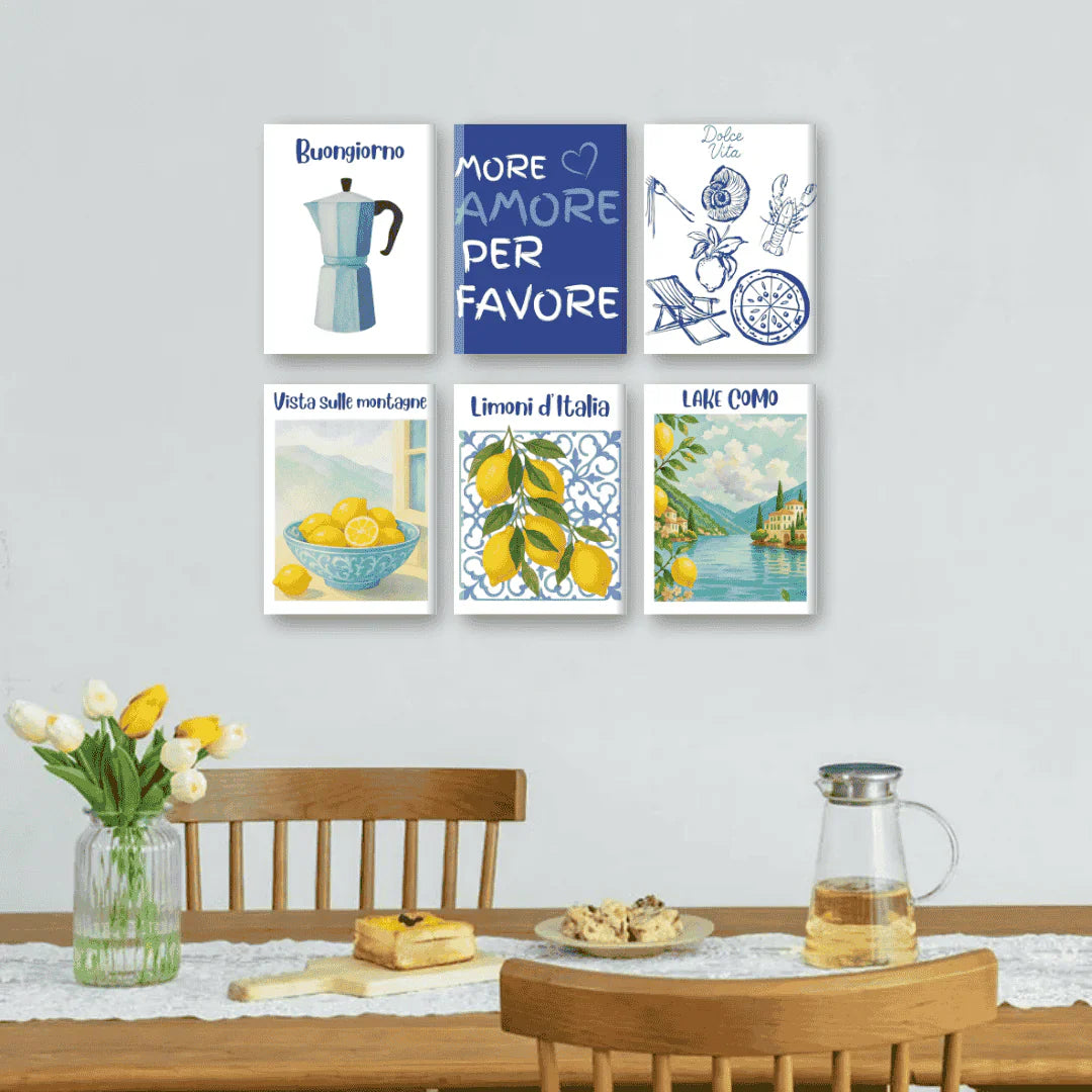 Coffret de 6 peintures par numéro “Été Italien”