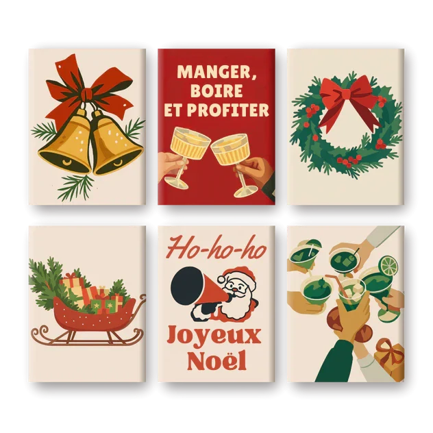 Coffret de 6 peintures par numéro “La fête de Noël”