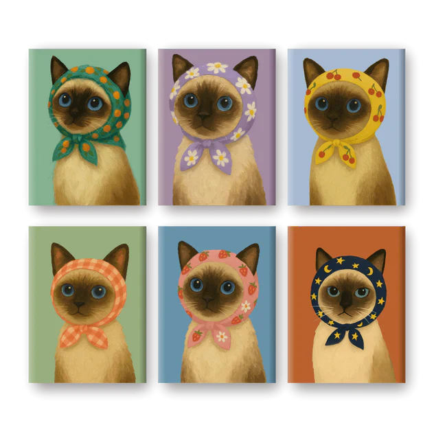 Coffret de 6 peintures par numéro “Le chat est roi”