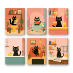 Coffret de 6 peintures par numéro “Le Chat”