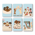 Coffret de 6 peintures par numéro “Les chiens fêtes aussi !”