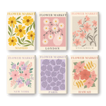 Coffret de 6 peintures par numéro “Marchés, Fleurs, Villes”