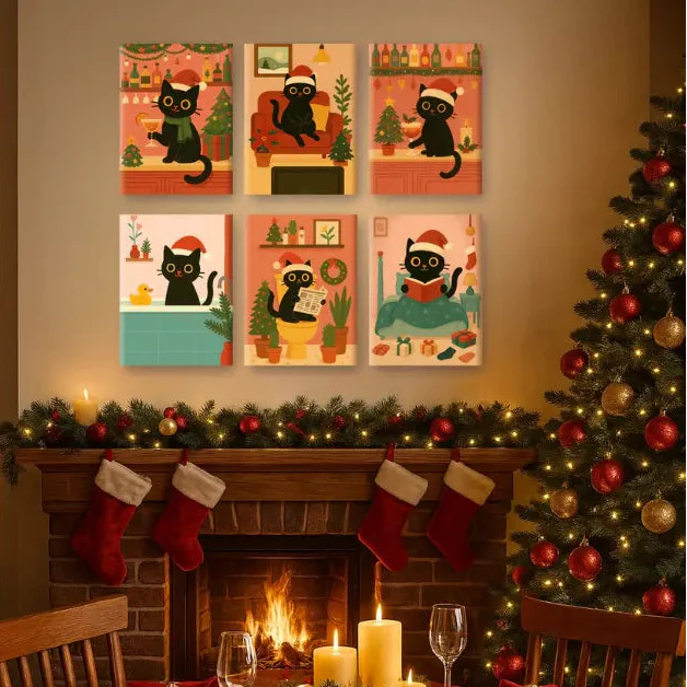 Coffret de 6 peintures par numéro “Miaouël”