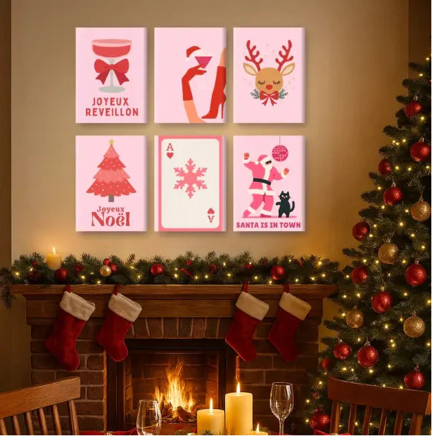 Coffret de 6 peintures par numéro “Réveillon Girly”