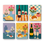 Coffret de 6 peintures par numéro “Tables colorées”